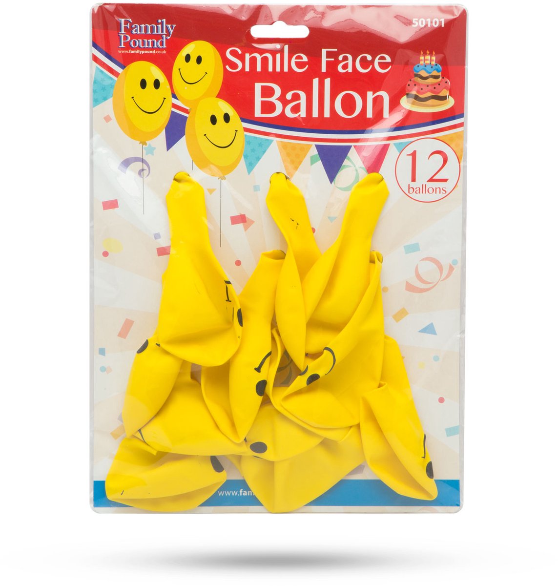Ballonnenset - 12-delig - Geel met Zwart Smiley Design - Party Decoratie voor Verjaardag, Feest of Kinderfeest [50101]