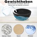 Zwarte ronde gewichtheftraining stabilisator met een opening om te vullen met water, zand of stenen.