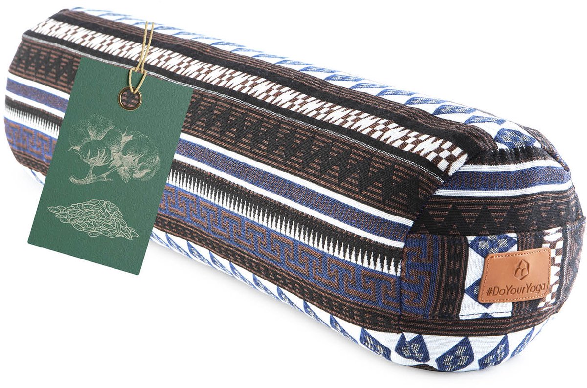 #DoYourYoga Tarik Cilinder yogabolster met bio-spelt (KBA), wasbare overtrek van 100% katoen, 68 cm x 22 cm, yogakussen meditatie /zit /zafukussen voor Yin Yoga