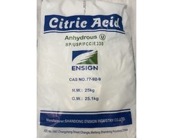 Citroenzuur (Anhydraat; Levensmiddelkwaliteit E330) - 25 kg