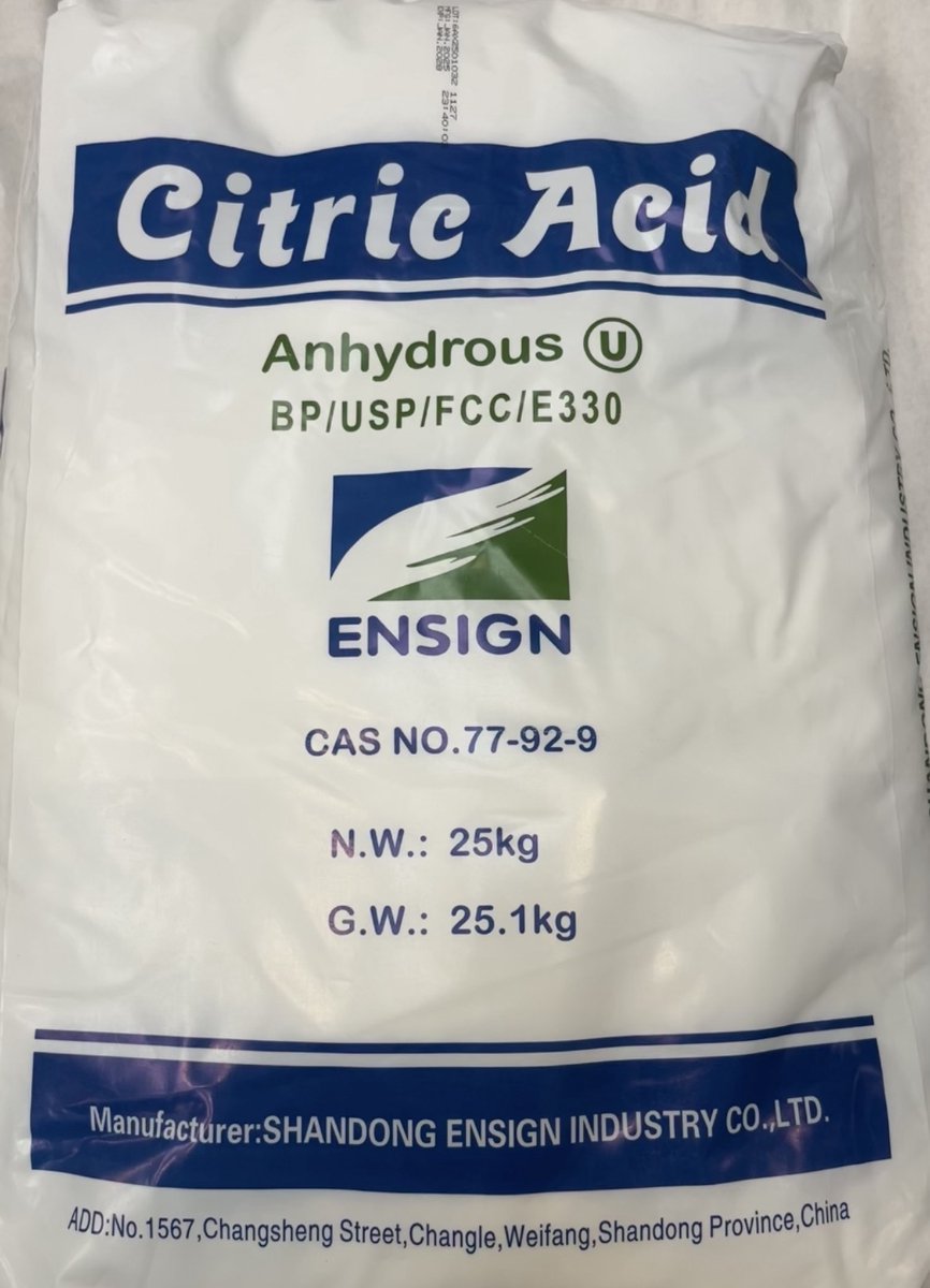 Citroenzuur (Anhydraat; Levensmiddelkwaliteit E330) - 25 kg