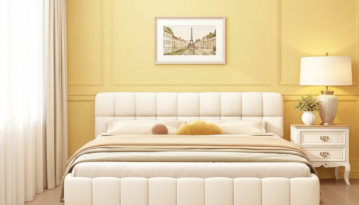 Gestoffeerd Tweepersoonsbed 160x200 cm – Casa Velluto Bubble Comfort Bed met Lattenbodem en Zachte Rugleuning – Modern Jeugdbed met Linnen Bekleding, Vlakbed Frame, Zonder Matras (Beige)