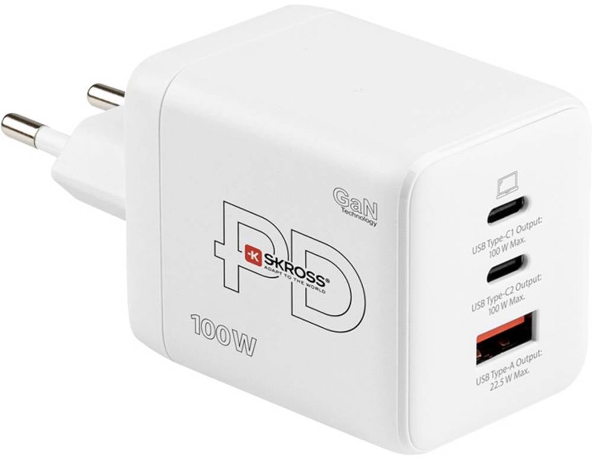 Skross Power Charger Combo+ 100W EU USB-oplader 100 W 2x USB-C, 1x USB-A USB PD Wit Binnen USB Power Delivery (USB-PD),