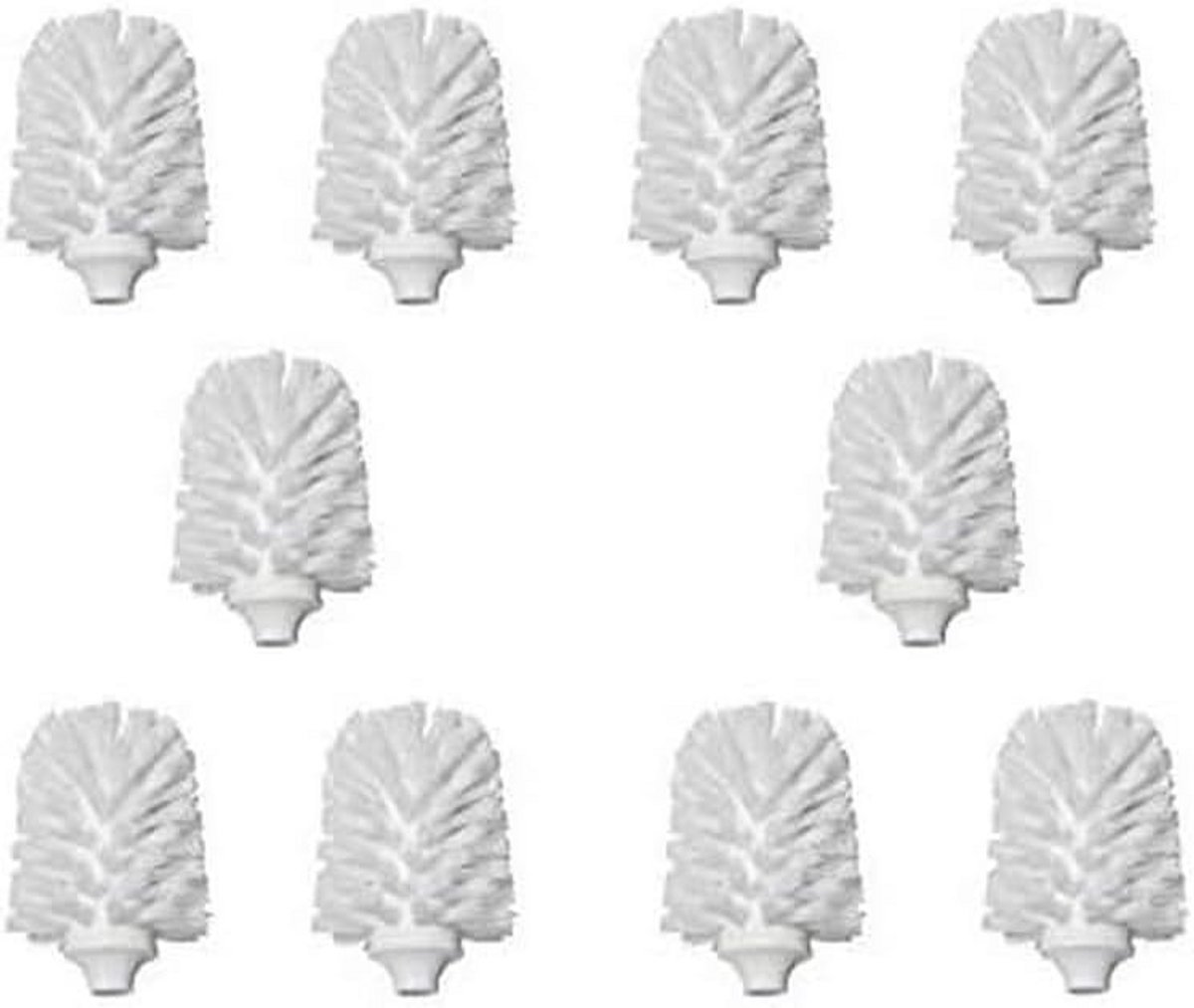 EMCO Originele reserveborstelkop, verpakking van 10 stuks voor wc-borstelset, schroefbare borstelkoppen van kunststof voor Emco toiletborstels, geschikt voor bijna alle series, wit