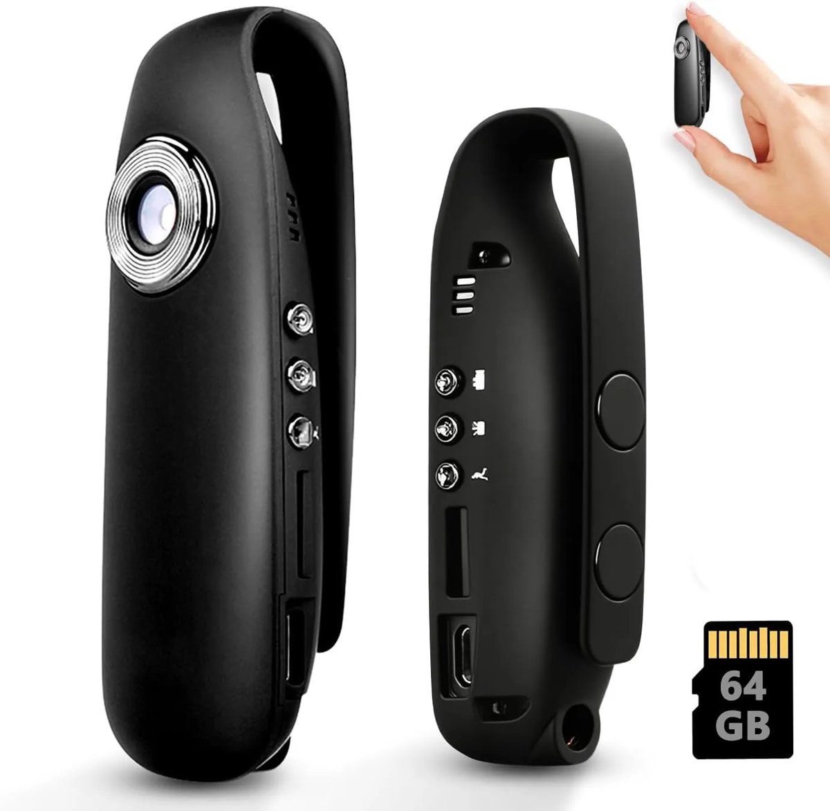Mini 1080P HD Body Cam – Magneetbevestiging & Rugclip – 64GB Draagbare Recorder voor Sport en Dagelijks Gebruik