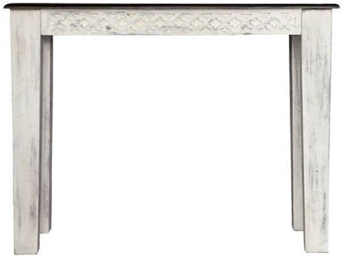 MASSIVMOEBEL24 .DE CASTLE-ANTIK #241 consoletafel wit gewaxed massief hout mango / acacia 110x40x76 cm (BxTxH)