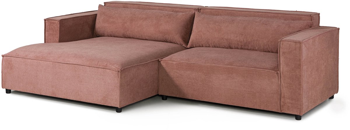 MASSIVMOEBEL24.DE hoekbank SOFAS roze 266 x 80 x 150 cm