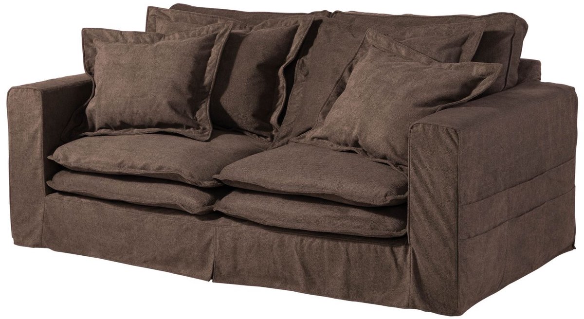 MASSIVMOEBEL24.DE bank met hoezen SOFAS taupe 196 x 76 x 108 cm