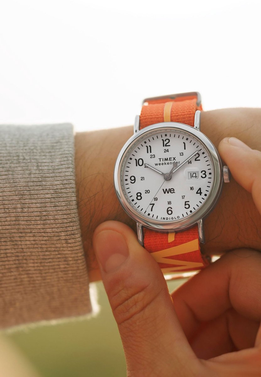 Timex Timex Weekender Quartz Analoog Horloge Oranje Behuizing Gemaakt Van 100% Low Lead Brass En Een Armband 100% Fabric 20 mm TW2W99500AJ, TW2W99700AJ