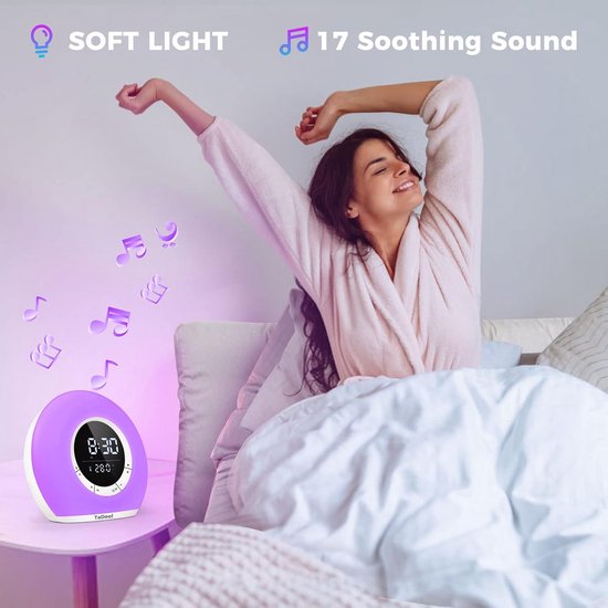 Zonsopgang Alarm Klok met Bluetooth Speaker - Nachtlampje en Slaaptrainer van LUVION — afbeelding 5