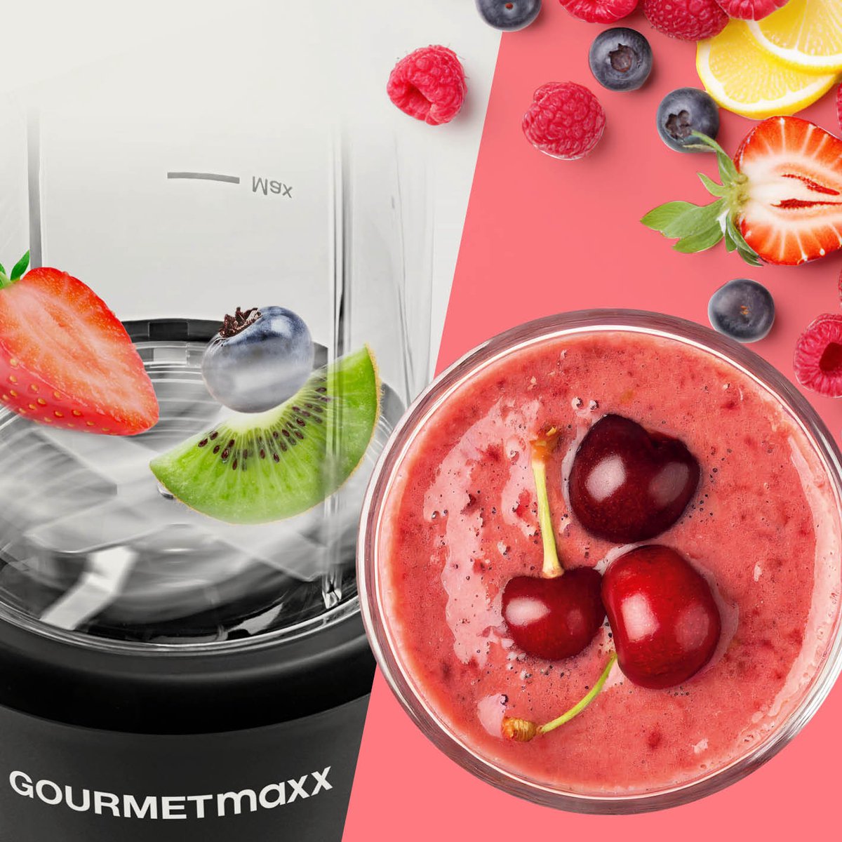 GOURMETmaxx Nutrition Mixer 1000 Watt | Smoothie Maker mit to go Deckel | Standmixer mit Mixbecher & Frischhaltedeckel – ideal zum Aufbewahren | Standmixer mit Zubehörset L für Shakes, Smoothies etc. — afbeelding 3