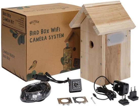 Nestkast met Camera - 1440p HD WiFi, Buiten voor Mezen, Roodborstjes en Spreeuwen