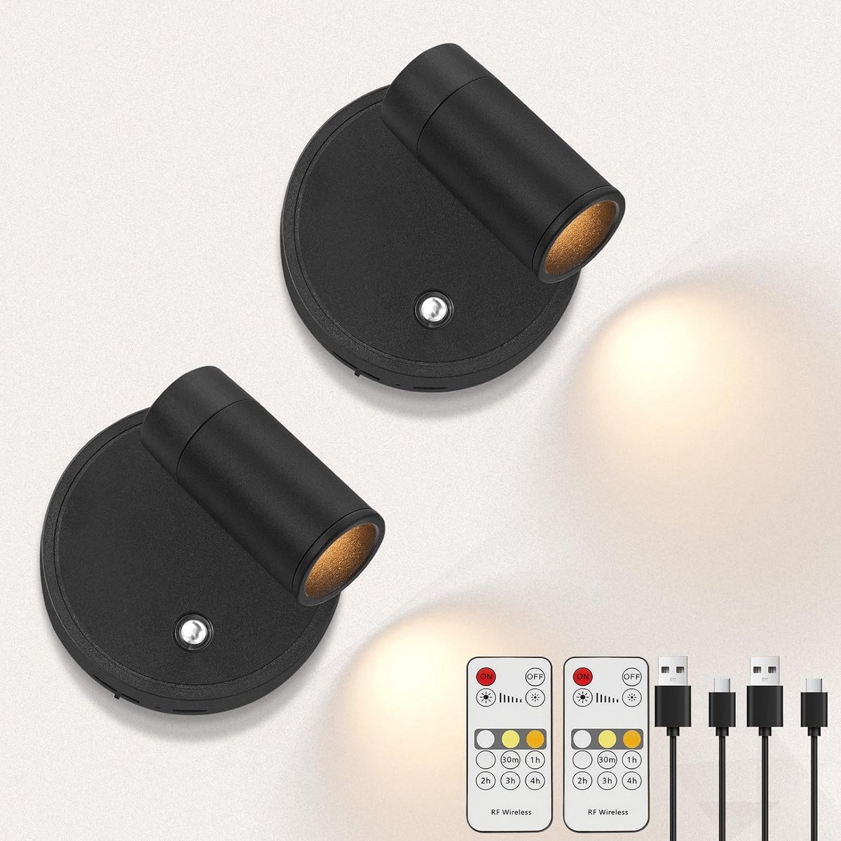 Draadloze Oplaadbare Led-Spot met Afstandsbediening en Timer - Mini Kunstverlichting voor 