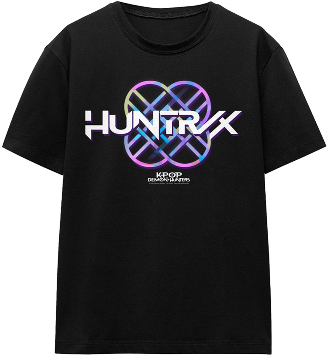 Kpop Demon Hunters Huntrix Huntrx Pastel Logo Dames T-Shirt - Zwart - S