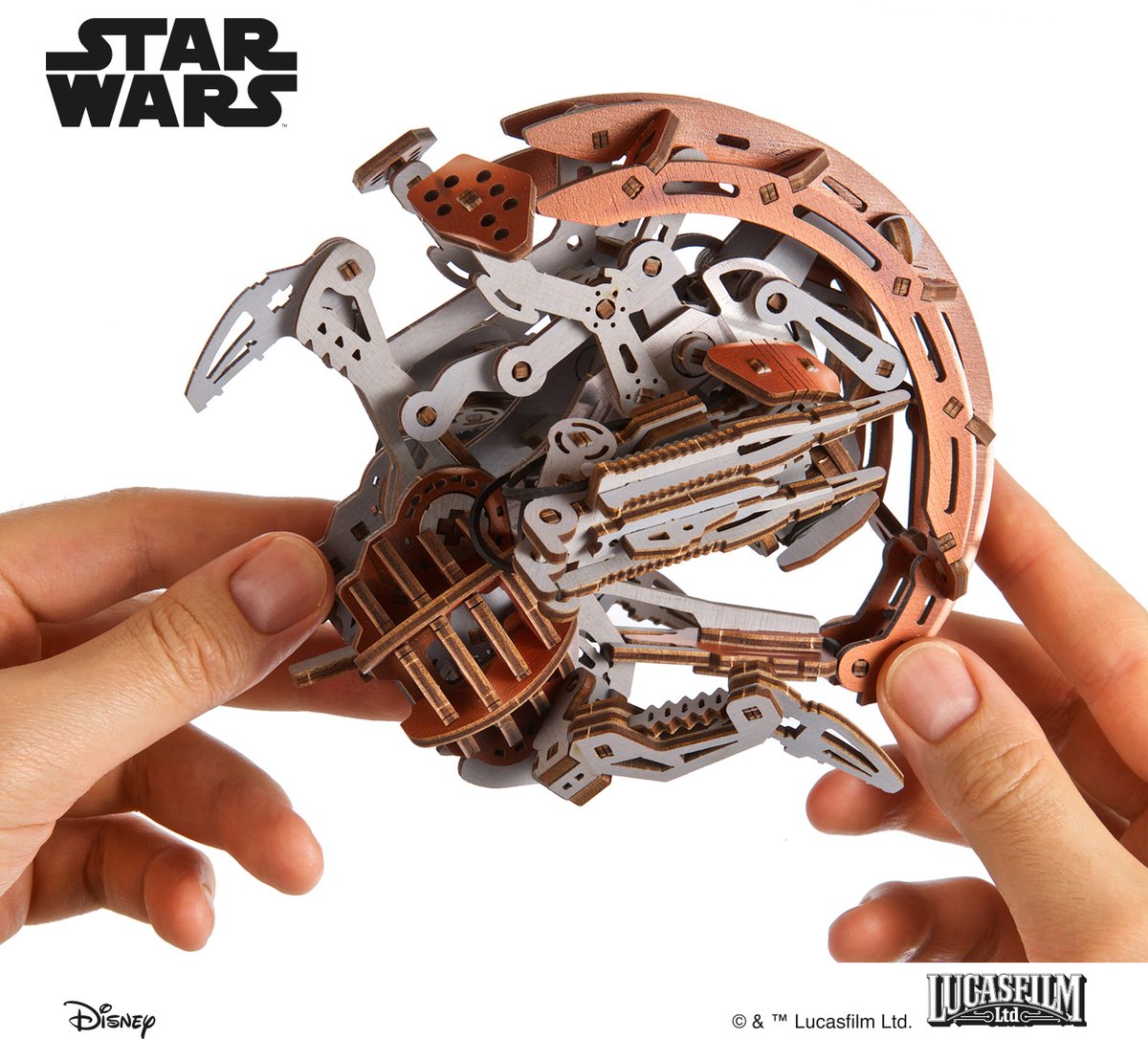 UGEARS 3D Modelbouw - Droideka™ - Star Wars - Mechanisch Bouwpakket Hout - Educatief Speelgoed — afbeelding 20