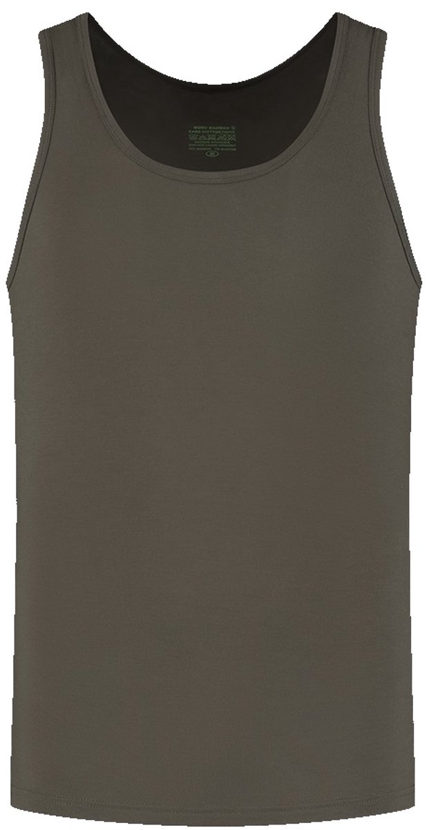Boru Bamboo - Onderhemd - Khaki - M - Heren Singlet - Aansluitend - Ademend - Anti-Zweet - 2313