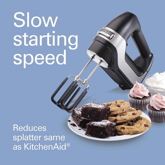 Handmixer Krachtig met 6 Snelheden en Turboknop Zwart — afbeelding 2