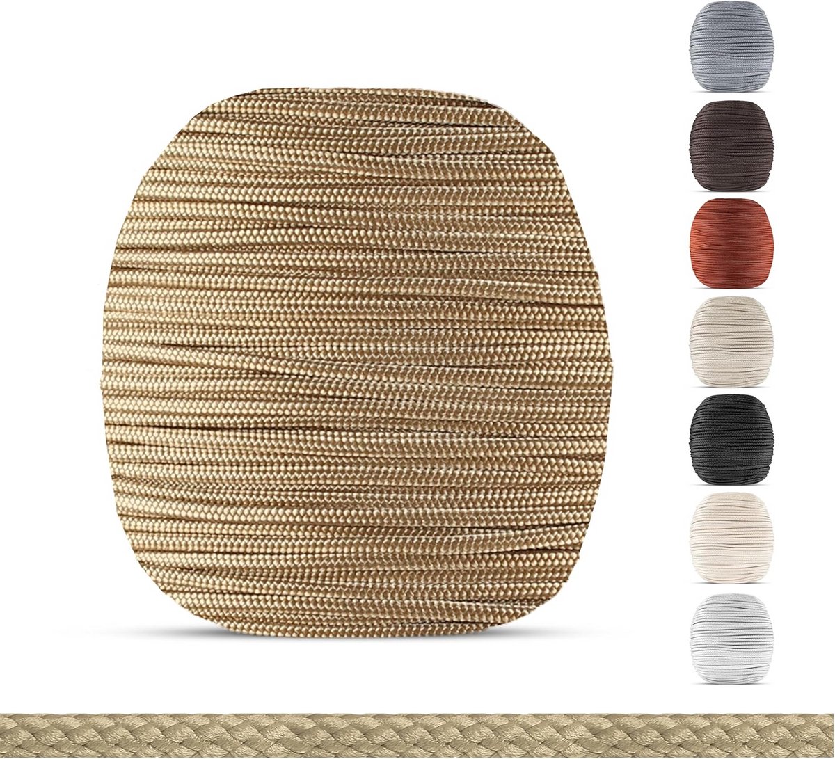 Rolgordijn Koord 2,2 mm Beige - 25 Meter Trekkoord Vervanging voor Houten, Bamboe en Alumi