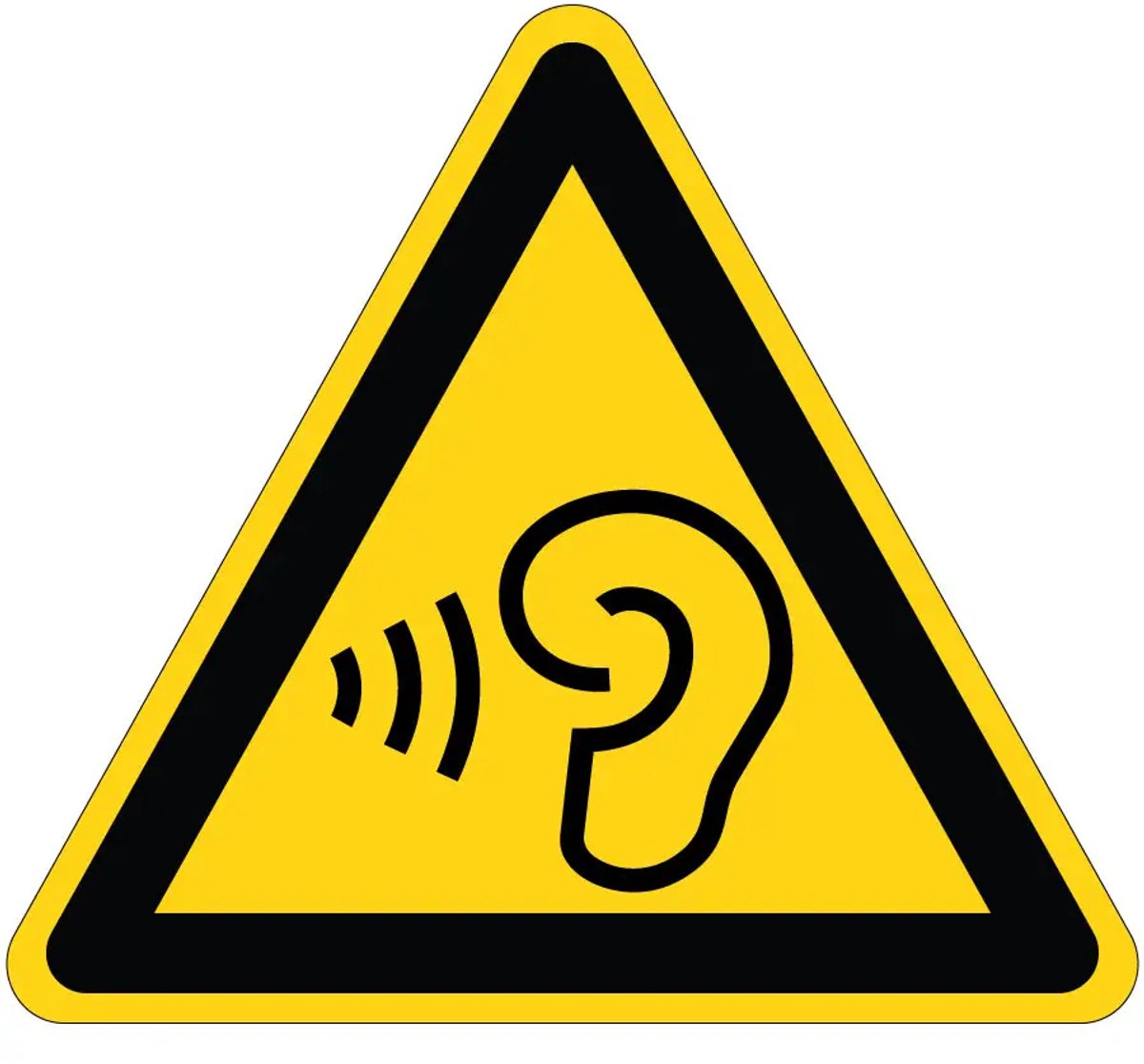 Hoge geluidsbelasting waarschuwingssticker - W087 | 20 cm