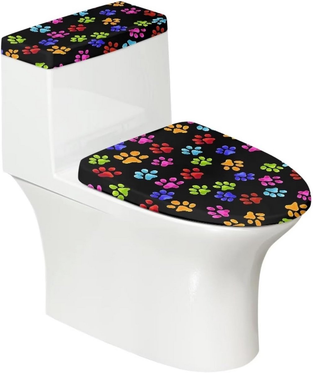 2 Stuks Schattige Toiletdekselhoezen en Tankhoezen Set - Zachte Badkamer Accessoires