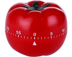 Kookwekker - Mechanische timers - Kunststof - Kookwekker Digitaal - Tijdmanagement - Tomaatvorm - Kookwekker analoog - 60 minuten - Geen batterij nodig - Geschikt voor bakken, koken, grillen en lesgeven in de klas - 6.3*4.5cm - Rood