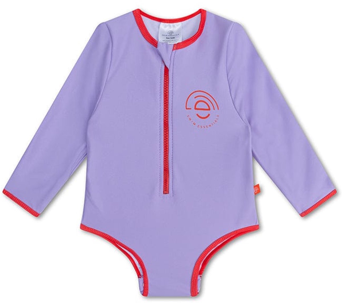 Swim Essentials - UV badpak meisjes met lange mouwen 6/8 jaar - Paars - 122/128 - effen - kind