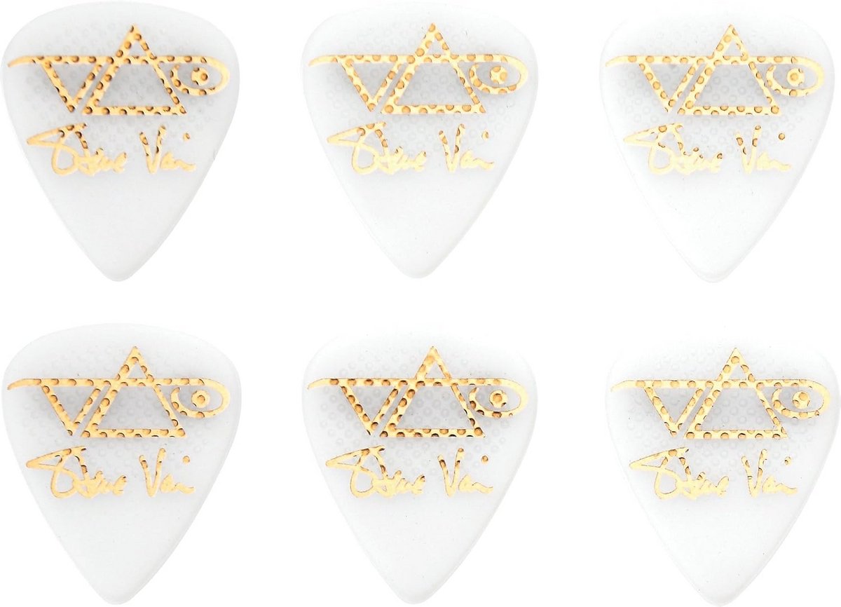 Plectrums met Rubber Grip - Set van 6 - Gitaar Plectrum Wit