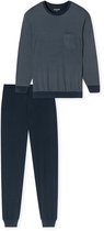 Schiesser Pyjama lang Comfort Essentials - Pyjamaset Heren - nachtblauw