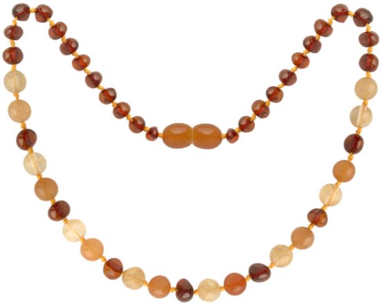 Baby Natura - Barnsteen ketting - Baby/peuter - Cognac - 32 cm van Merkloos — afbeelding 3
