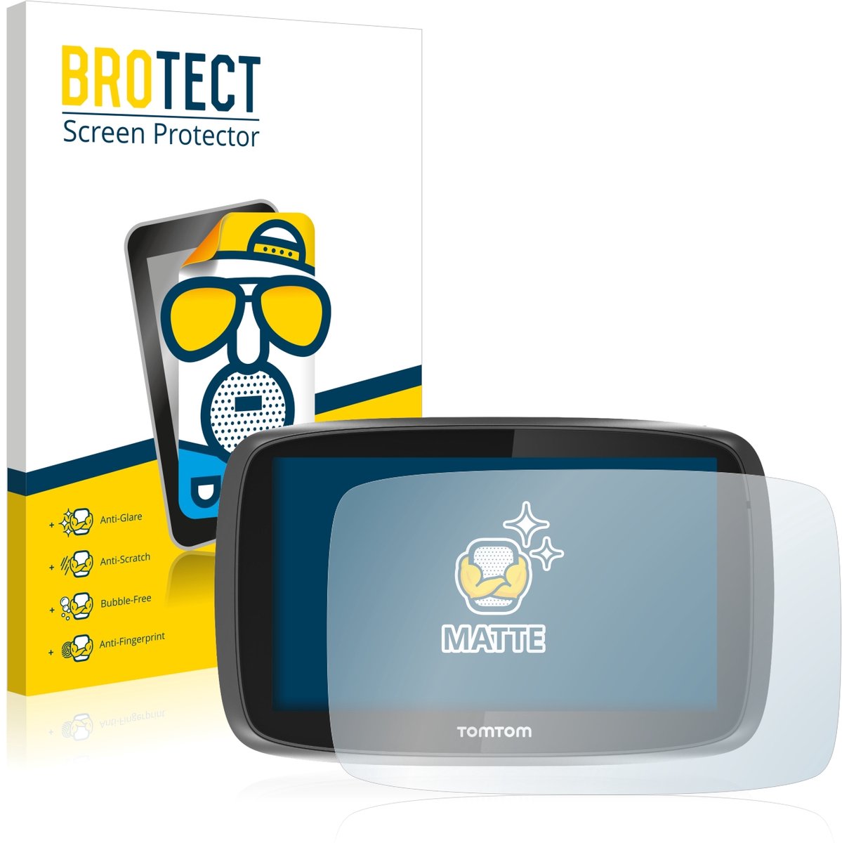 BROTECT - Screenprotector voor TomTom GO 5000 - Folie Beschermfolie matte 2 Stuks