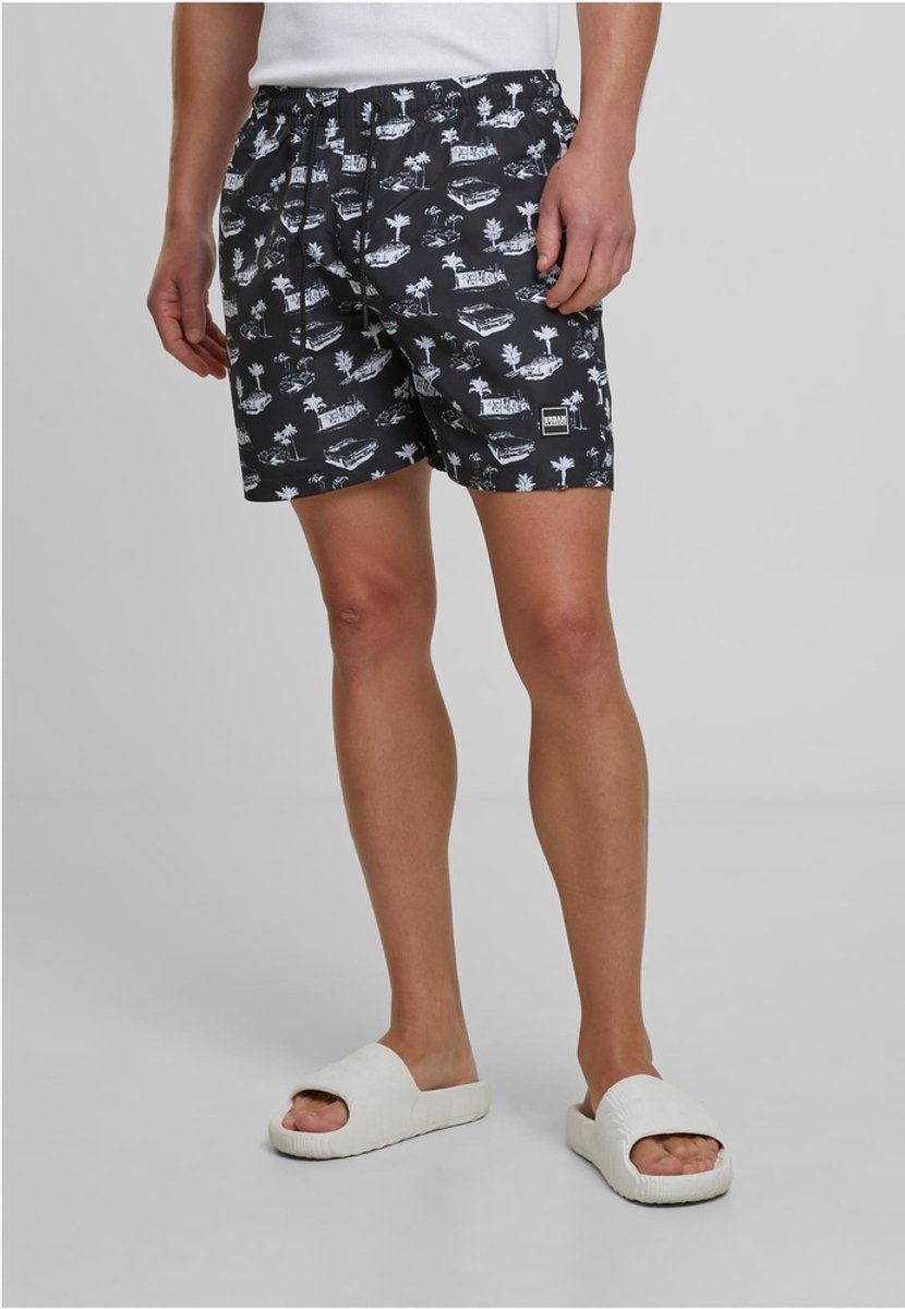 Urban Classics Pattern Zwemshorts 3XL Zwart