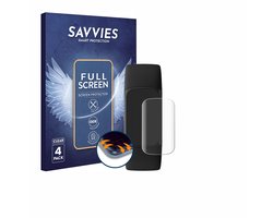 Savvies - Screenprotector voor Fitbit Charge 6 - Folie Beschermfolie transparant volledig dekking 4 Stuks
