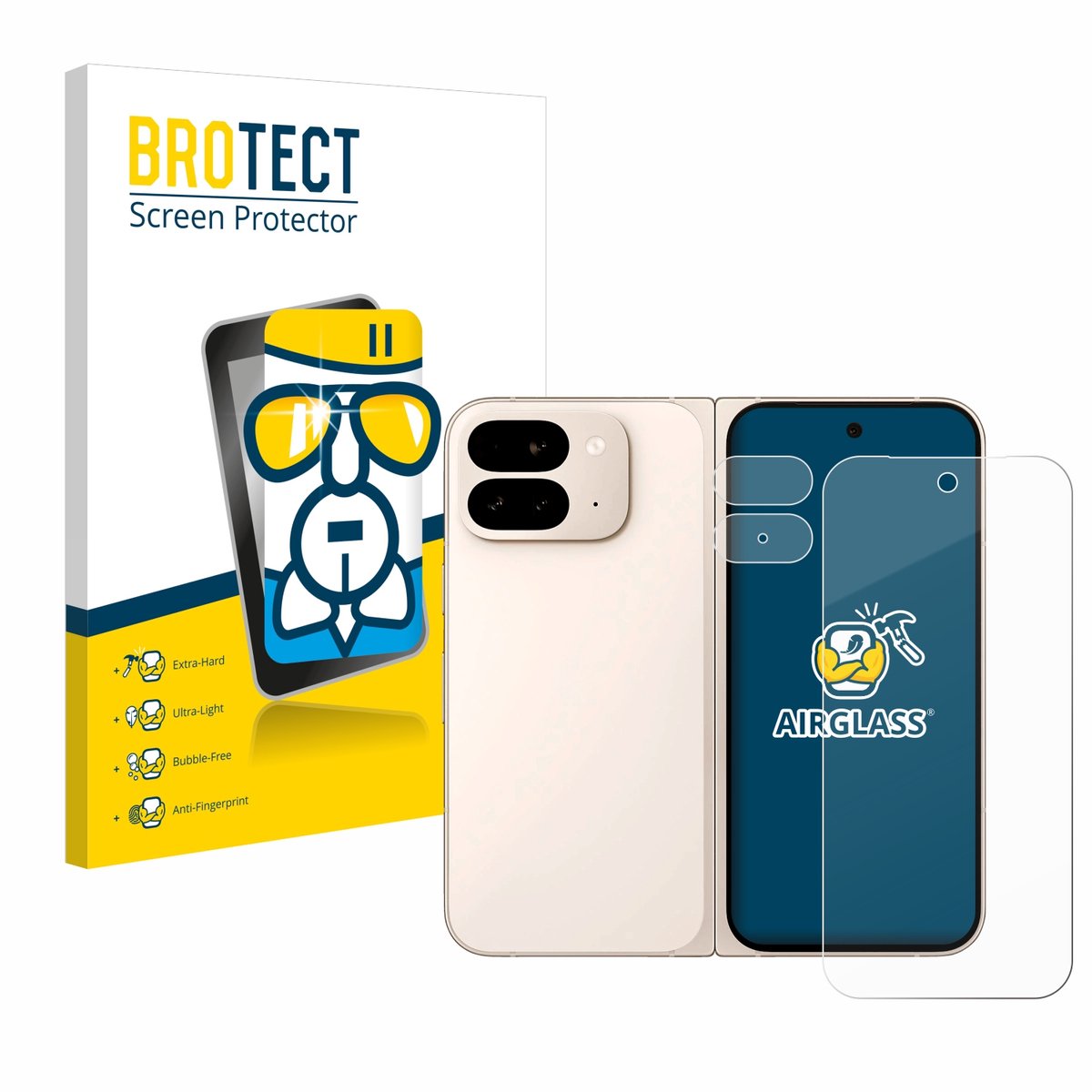Screenprotector voor Google Pixel 9 Pro Fold (Voor+Camera) Beschermglas transparant