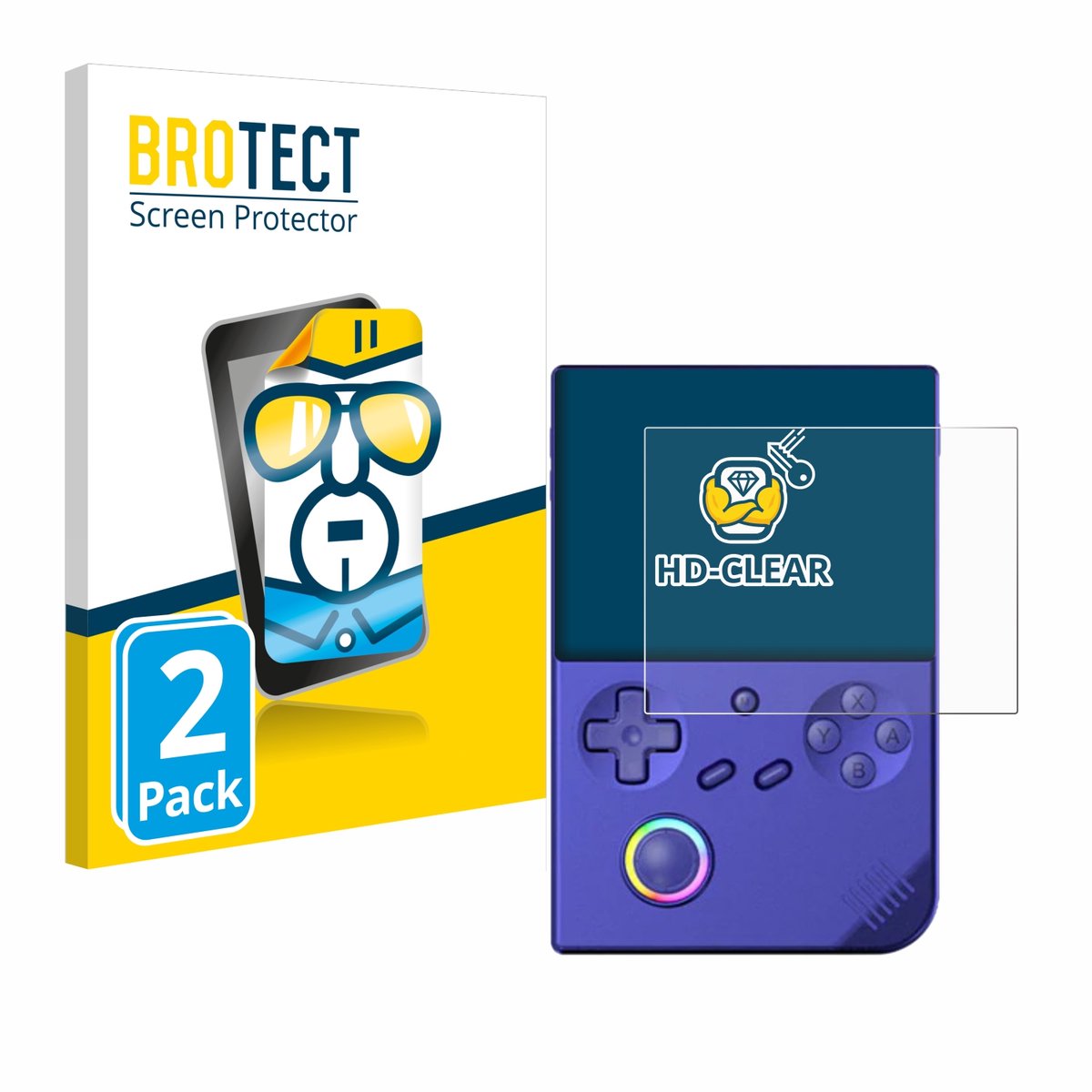 BROTECT - Screenprotector voor Anbernic RG40XXV - Folie Beschermfolie transparant 2 Stuks