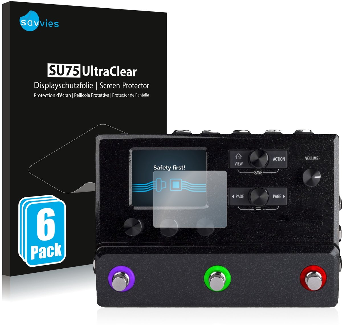 Savvies - Screenprotector voor Line 6 hx stomp - Folie Beschermfolie transparant 6 Stuks