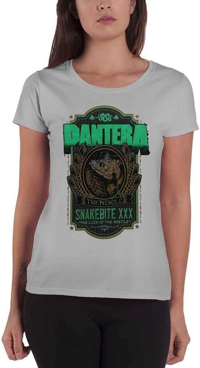 Dames T-Shirt met Slangenbeet Design Ronde Hals Katoen Fit