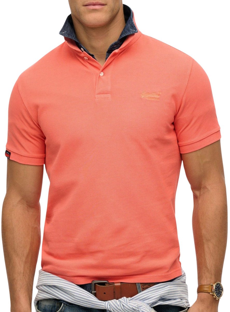 Superdry VINT DESTROY POLO Heren Poloshirt Oranje