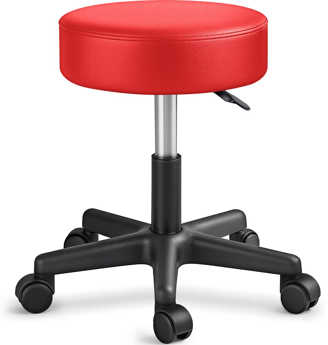 TRESKO® Rolkruk werkkruk kruk draaikruk visagiekruk praktijkkruk in hoogte verstelbaar met wielen, 360° draaibaar, 10 cm dik kussen en 8 kleurvarianten