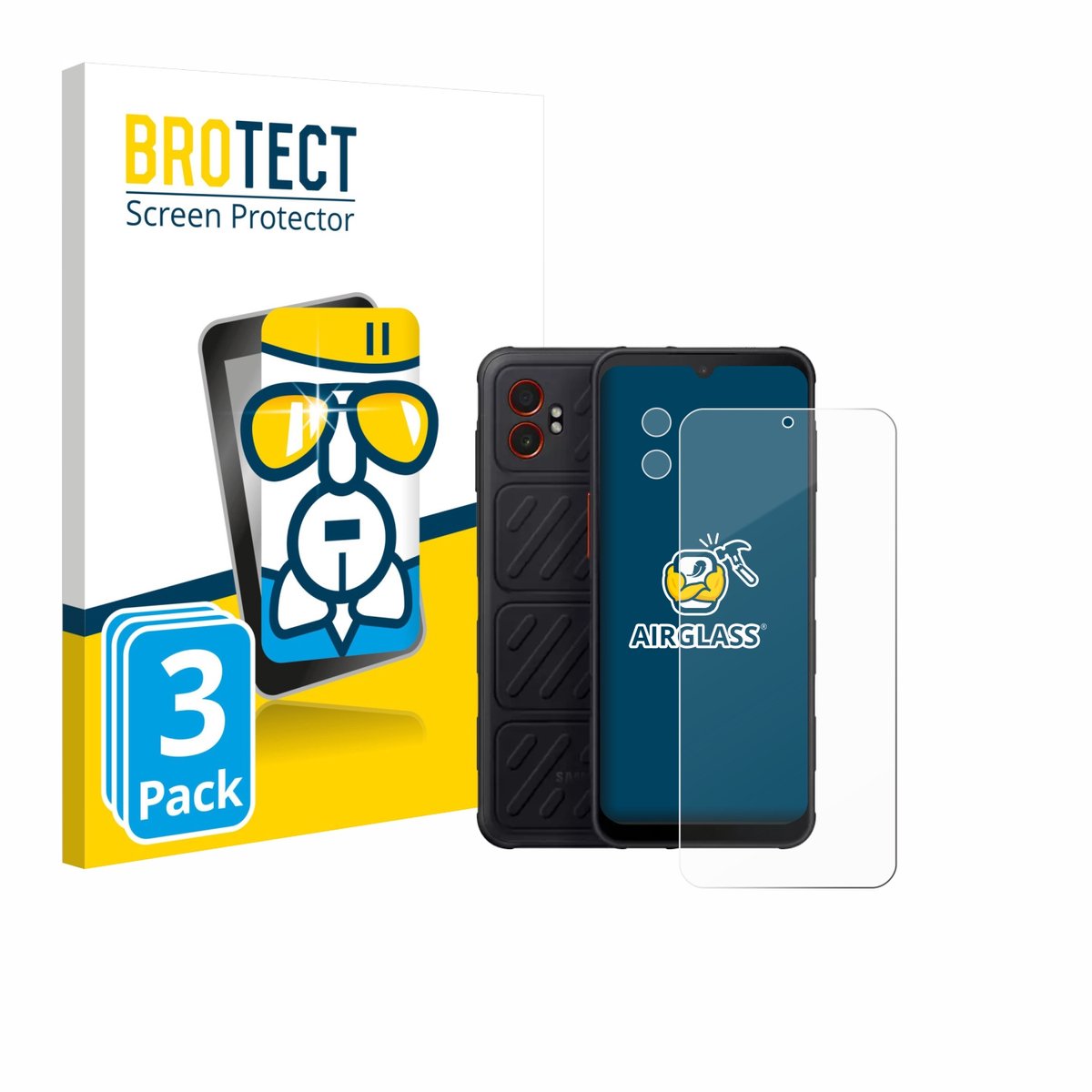Screenprotector 3 Stuks voor Samsung Galaxy XCover 7 Pro (Voor+Camera) Beschermglas transparant