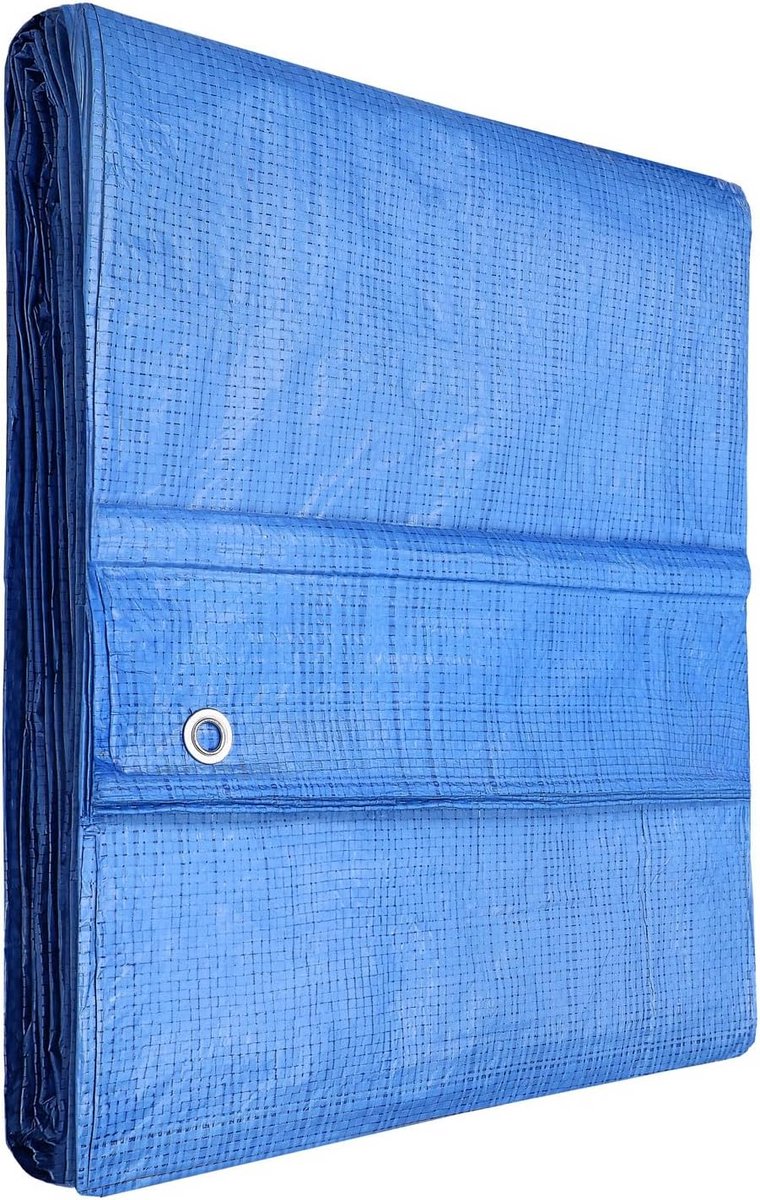 Waterdicht Afdekzeil Polyethyleen 10x15m Blauw - UV-bestendig Beschermhoes voor Buiten
