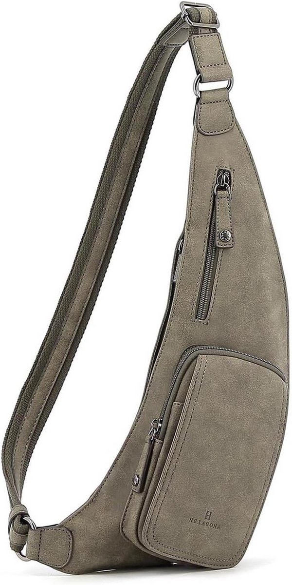 Duurzame Schoudertas voor Heren Tote Bag Taupe Grote Capaciteit