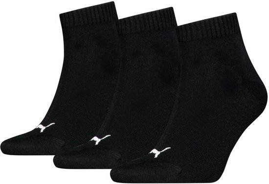 Chaussettes de cheville PUMA Quarter Plain – Lot de 3 – Noir – Taille 43-46