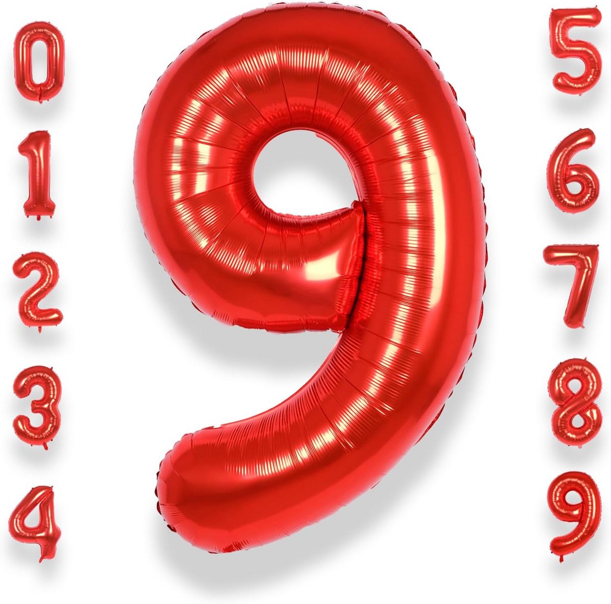 Extra Grote Cijferballon 9 Rood 101 cm Verjaardag Ballon Helium Mylar Decoratie