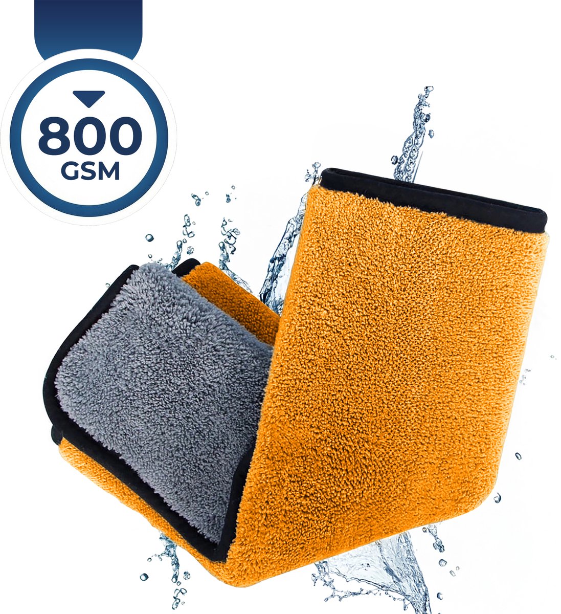 Premium Commerce® - Droogdoek Badkamer - Auto - Microvezel Raamdoek - Ramen - 45 x 38 cm - Oranje - Extra dik