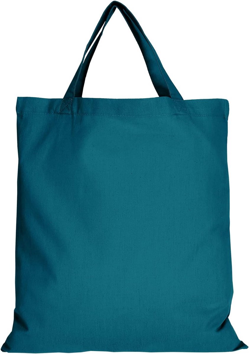 5-Pack Katoenen Tassen met Korte Handvatten 38x42 cm - Ideaal als Boodschappentas