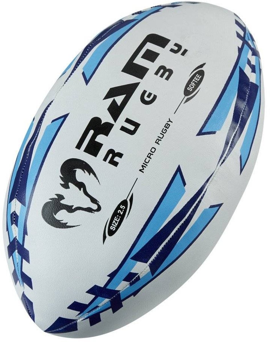 Micro Softee Rugbybal - Maat 2.5 - Blauw - Nr. 1 Rugby Merk in Europa - Perfecte vorm en Duurzaam
