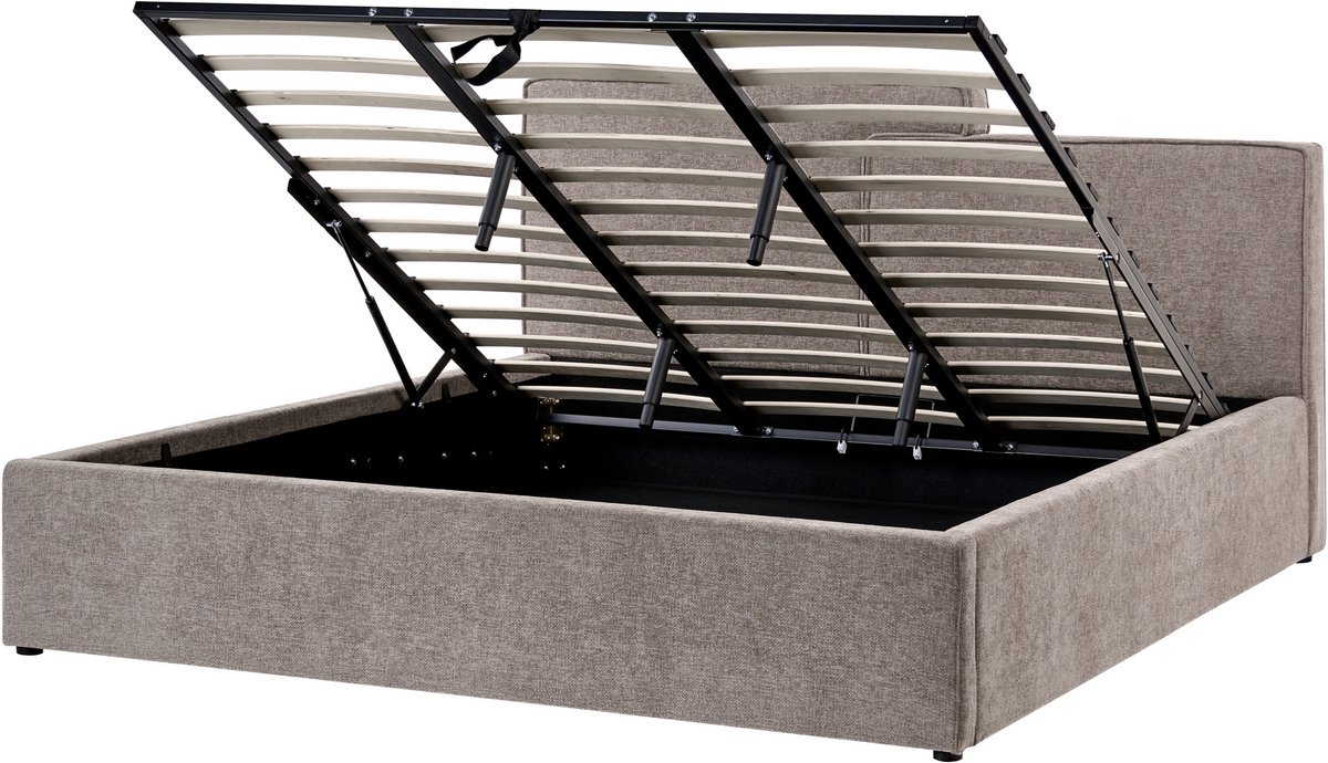 BELIANI LAGARDE - Bed opbergruimte - Taupe - 180 x 200 cm - Polyester