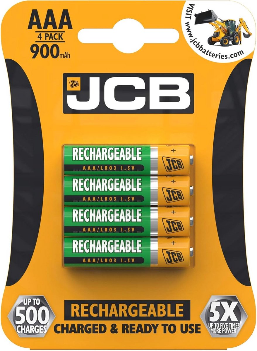 Oplaadbare AAA Batterijen 900mAh - Set van 4