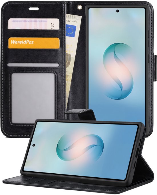 Hoesje - Geschikt voor Samsung Galaxy S26 Ultra - Luxe Bookcase - Walletcase Hoes - Portemonnee - Cover - Telefoonhoes - Zwart