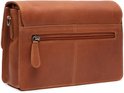Cognac kleurige leren schoudertas van The Chesterfield Brand, achterkant met ritssluiting.